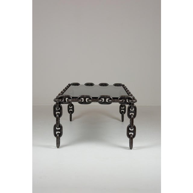 This unique artisanal industrial coffee table was constructed circa 1970's in Belgium. The table is very much in the...