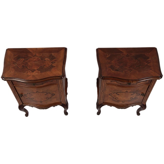 Antique Baroque-Style Bedside Tables, 1880, Set of 2 For Sale - Image 4 of 7