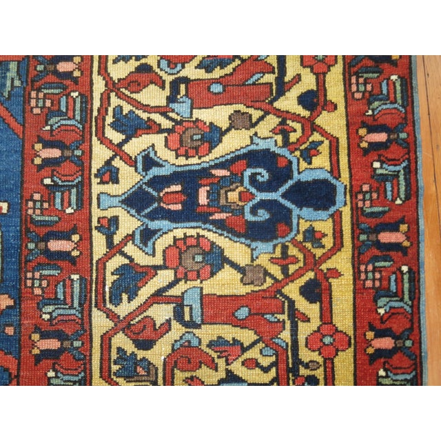 Antique Zabihi Collection Persian Bakhtiari Blue Rug - 9'10" x 16'9" For Sale - Image 4 of 12