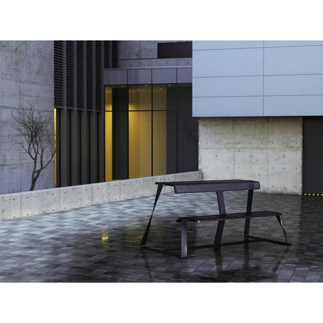 Contemporary T-Bench Single Bench in Powder-Coated Aluminum by Altreforme For Sale - Image 3 of 8