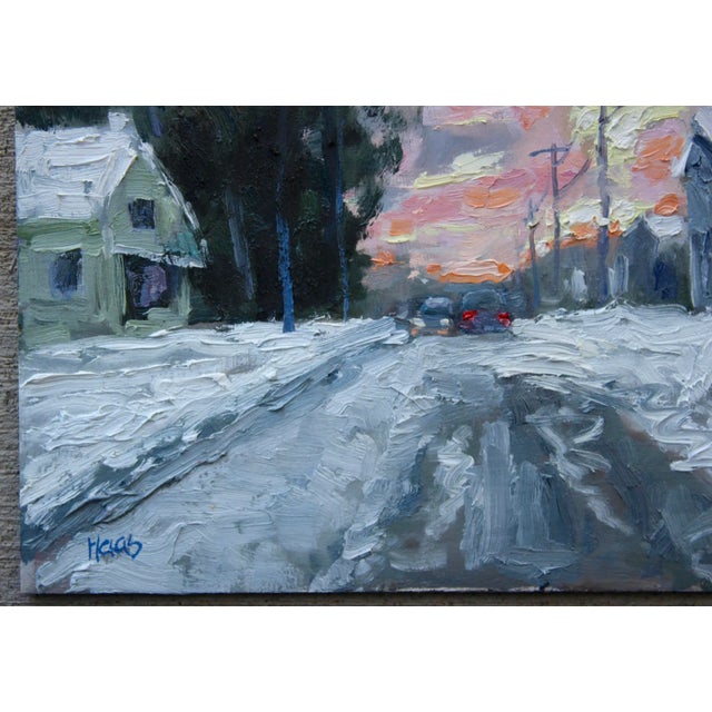 Winter Dusk, Backroad Sunset, Reno, NV. 9x12 on prepared masonite. Signed: Haas Does not come framed. Frames shown are for...