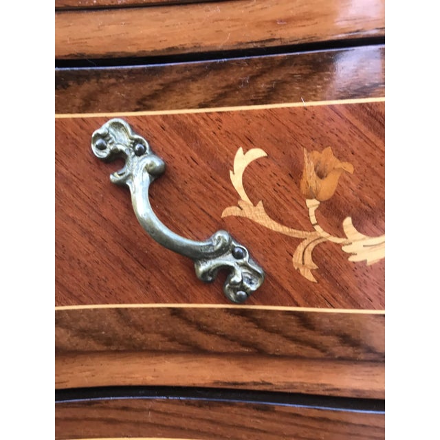 Black Louis XVI Style Kingwood and Marquetry Commode, 1950s For Sale - Image 8 of 11