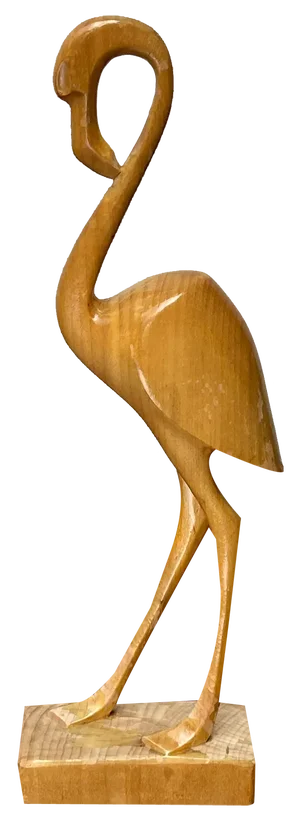 Mid-Century Wooden Flamingo Figurine, 1960s