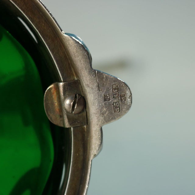 Art Nouveau WMF Claret Jug and Stopper With Green Glass Liner For Sale - Image 12 of 15