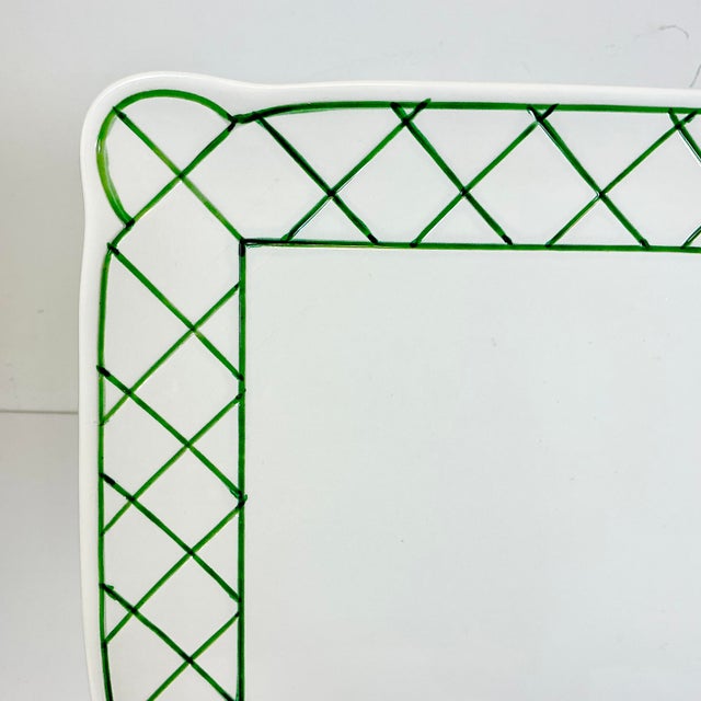 1984 Vintage Boho Chic Hollywood Regency Grape Cluster Ceramic Serving Tray or Platter. For Sale - Image 9 of 14