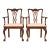 Baker Furniture Style Chippendale Carved Mahogany Armchairs, Pair For Sale