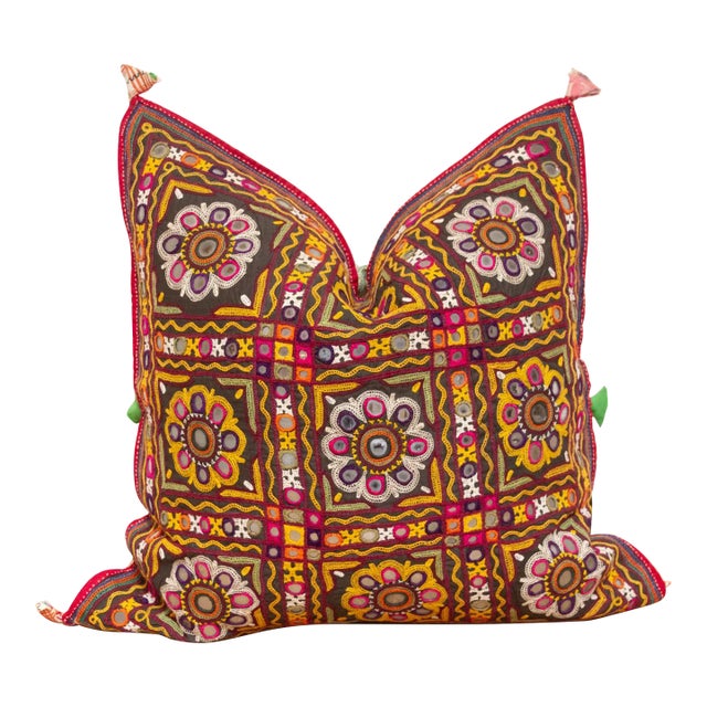 Anika Rajasthani Embroidered Decorative Pillow For Sale