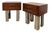 Vintage Modern Walnut and Metal Office End Tables For Sale