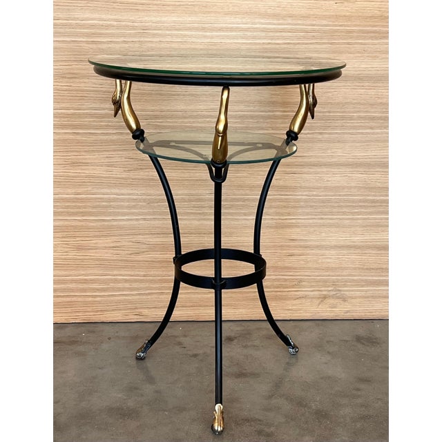 Mid 20th Century Pair of Gilded Wrought Iron Empire Coffee Tables For Sale - Image 16 of 18