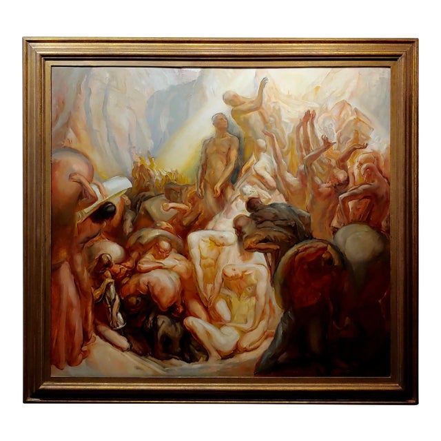 Edouard Vysekal -Terrifying Nude Scene of Bodies From Dante Inferno-Oil Painting For Sale