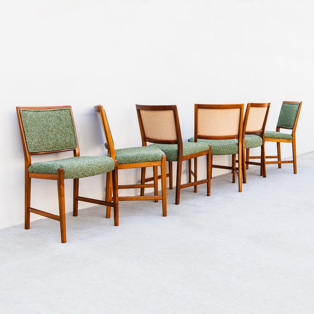 Vintage Mid Century Modern Walnut Dining Chairs by Skaraborgs For Sale - Image 14 of 15