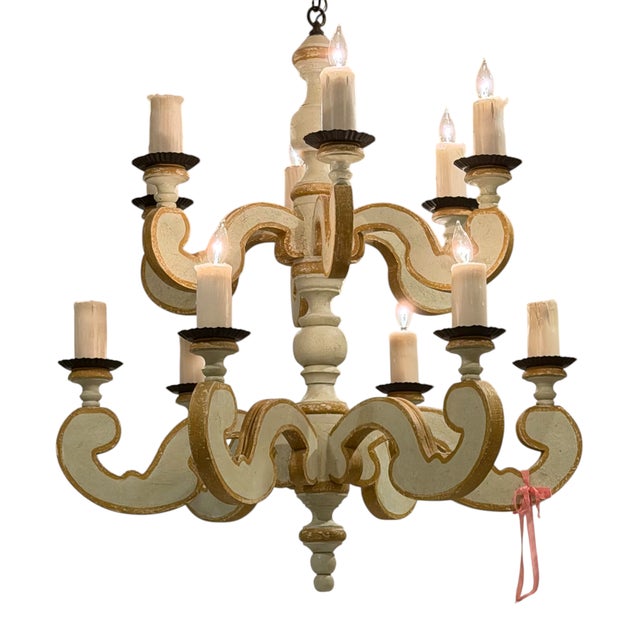 French Country Paul Ferrante Two Tier French Country Chandelier For Sale - Image 3 of 3