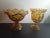 1950s 1950s Le Smith Amber Moon & Star Ruffled Edge Pedestal Compotes- Set of 2 For Sale - Image 5 of 6