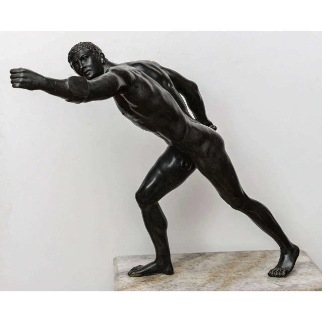 Figurative Bronze Sculpture of the Borghese Gladiator For Sale - Image 3 of 10