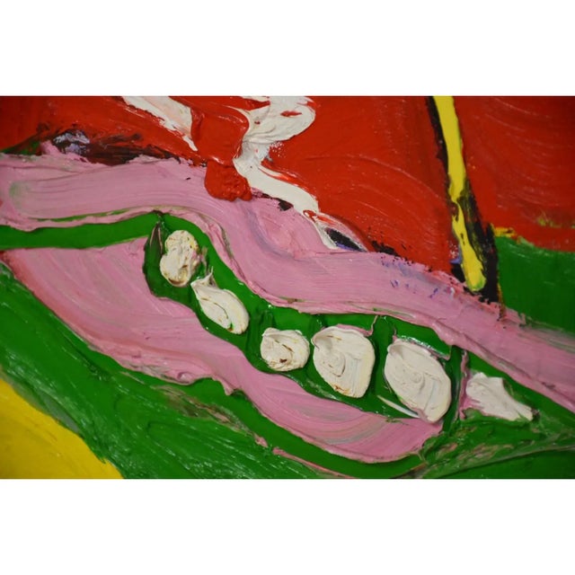 Red “Three Cows” Impressionist Painting by Peter Diem For Sale - Image 8 of 11