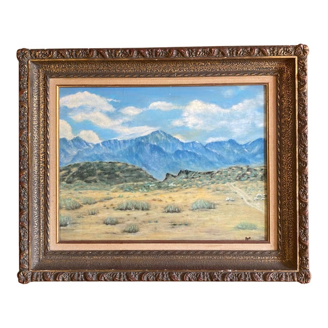 Vintage Painting of Desert Landscape - Signed For Sale