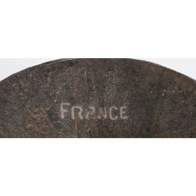 Purple French Art Deco Schneider Mottled Cobalt Glass Vase in Wrought Iron Mount, 1920s For Sale - Image 8 of 9