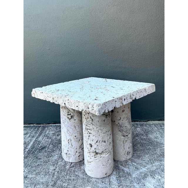 Stone Vintage Coquina Stone Side Table For Sale - Image 7 of 12