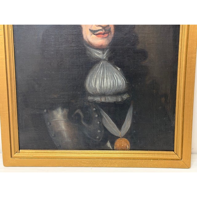 English Oil Portrait of King Charles II in Armour With the Order of the Garter English School, Circa 1850, After Sir Peter Lely (1618–1680) For Sale - Image 3 of 18