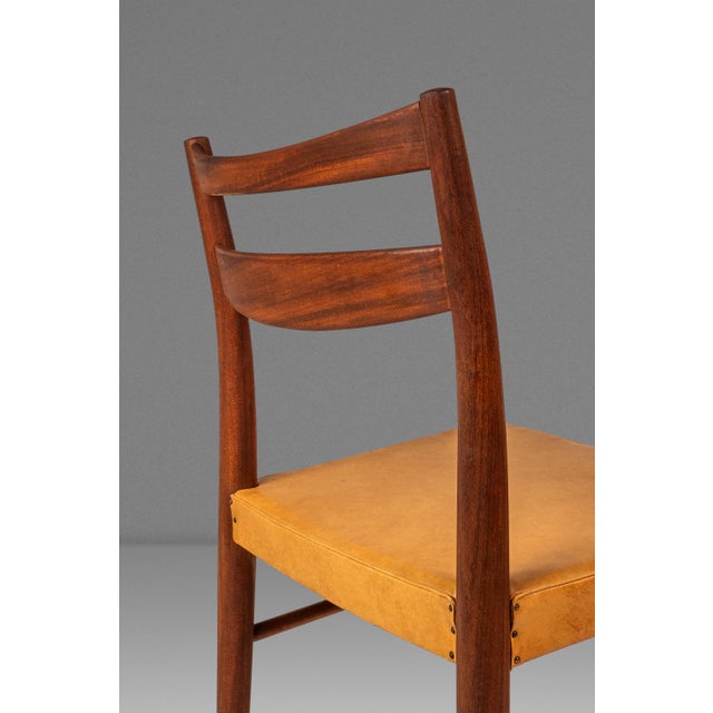 Rare Set of Four (4) Scandinavian Modern Dining Chairs in Teak & Leather Attributed to Yngve Ekström for Gemla Diö, Sweden, C. 1950s For Sale - Image 13 of 17