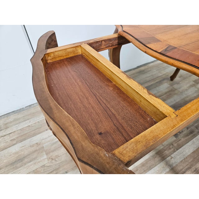 Baroque Style Table in Carved Walnut with Side Drawers, 1960 For Sale - Image 11 of 16