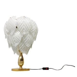 Vintage Murano Leaf Table Lamp, 1970s For Sale