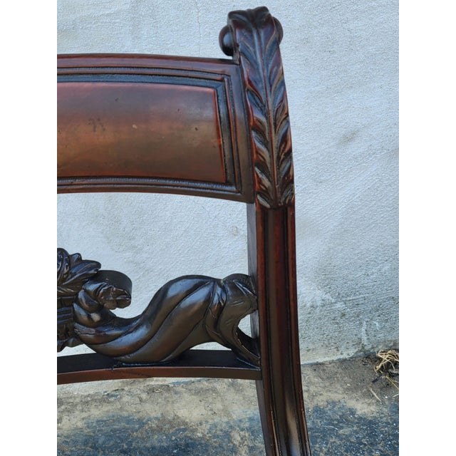 Mid-Century Modern 19th Century Mahogany, Attributed to Duncan Phyfe Desk Chair For Sale - Image 3 of 10