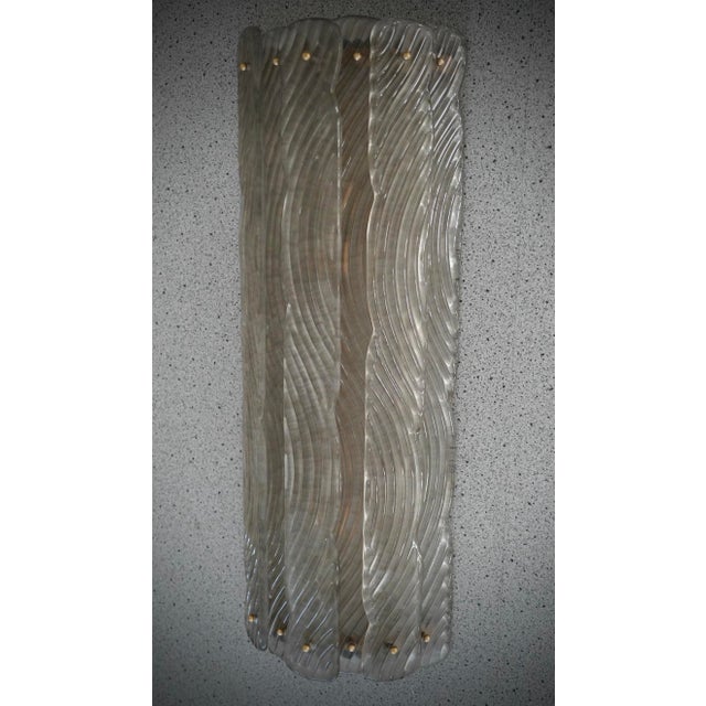 Murano Art Glass Semi Circle Transparent Wall Light, 2000 For Sale - Image 10 of 10