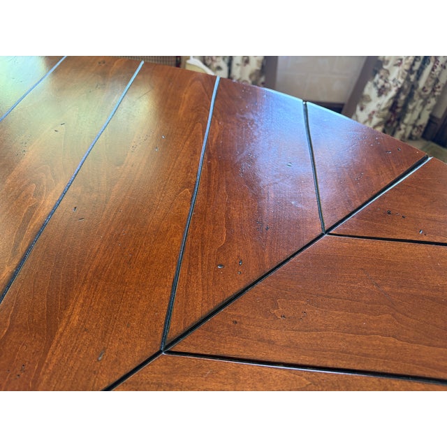 Beige Town & Country 60" Diameter Centre Table by Century Furniture With 22" Lazy Susan 1990s For Sale - Image 8 of 12