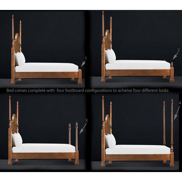 American Four-Poster King Bed, Mahogany King-Size Pineapple Poster Bed With Adjustable Box Spring Height by AntiquePurveyor For Sale - Image 3 of 18