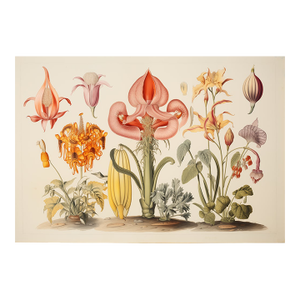 13" X 9" 'Garden Flowers' Botanical Print, Unframed / Herbarium