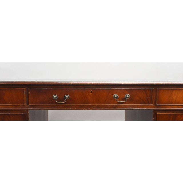 Mahogany Partners Desk, 1980s For Sale - Image 3 of 14