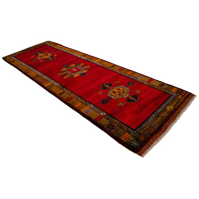 Woven in the distinguished villages of the Kangal district in Sivas, this exceptional semi-antique runner is a...