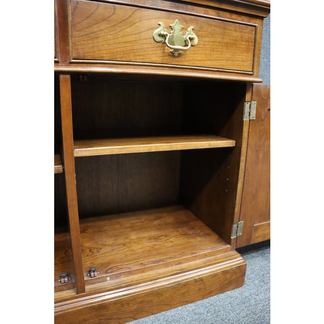 Stickley Cherry Two-Piece China Cabinet With Glass Doors For Sale - Image 10 of 15