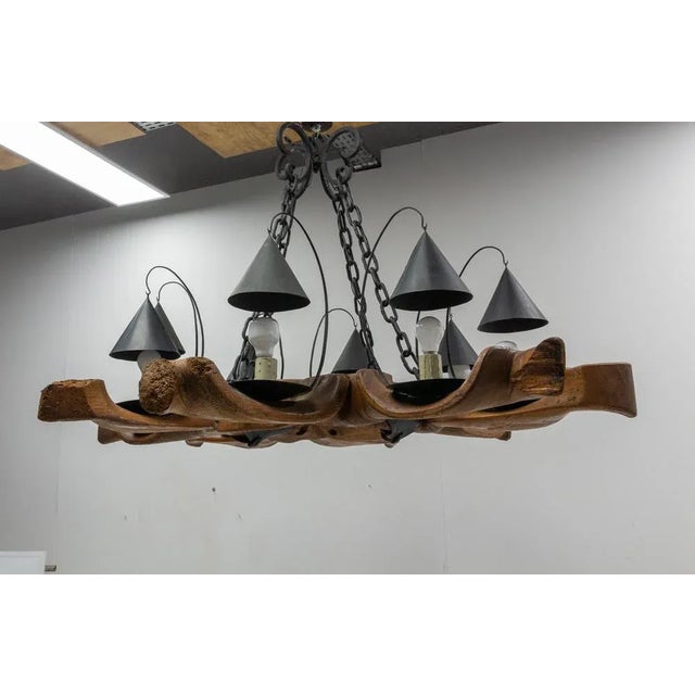 Mid-Century French Four Yokes Pendant Light For Sale - Image 4 of 16