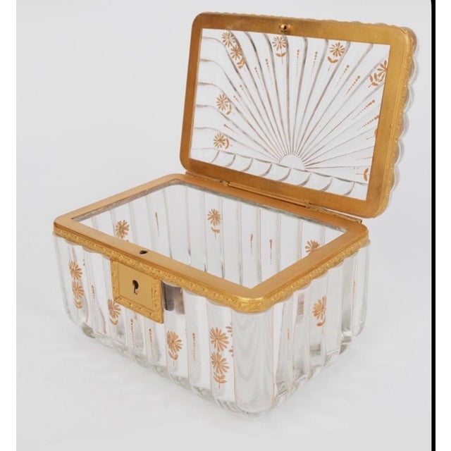 Pair of 19th Century French Baccarat Gilt Bronze & Crystal Boxes For Sale - Image 14 of 18