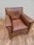 Vintage French Art Deco Distressed Brown Leather Club Chair For Sale - Image 9 of 10