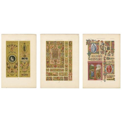 Racinet, Renaissance Religious Ornament, 1873, Lithograph, Set of 3 For Sale - Image 6 of 11