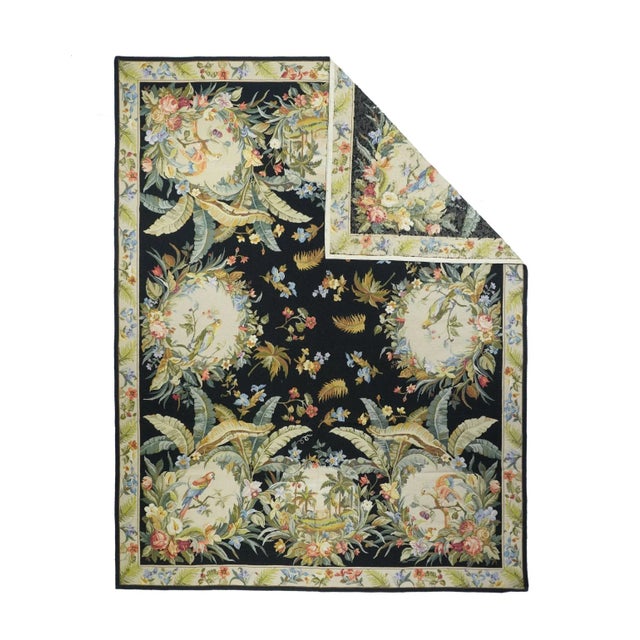 Traditional French Aubusson Design Rug 7'11'' X 10'1'' For Sale - Image 3 of 10