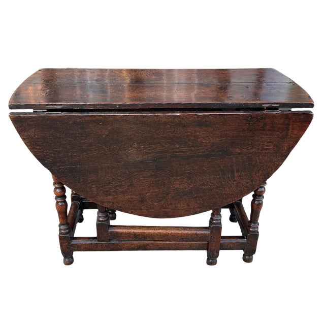Wood Late 19th Century English Oak Gateleg Table For Sale - Image 7 of 8