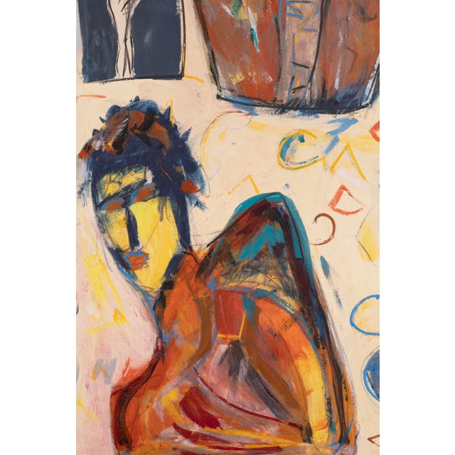 Hermann Lederle Canopic 1985 Signed Oil Painting Figurative Abstract Painting For Sale In Detroit - Image 6 of 9