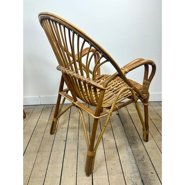 Vintage Rattan and Bamboo Armchairs, 1960s, Set of 2 For Sale - Image 13 of 14