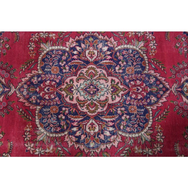 1970s Vintage Persian Handmade Wool Cotton Pink Area Rug For Sale - Image 11 of 11
