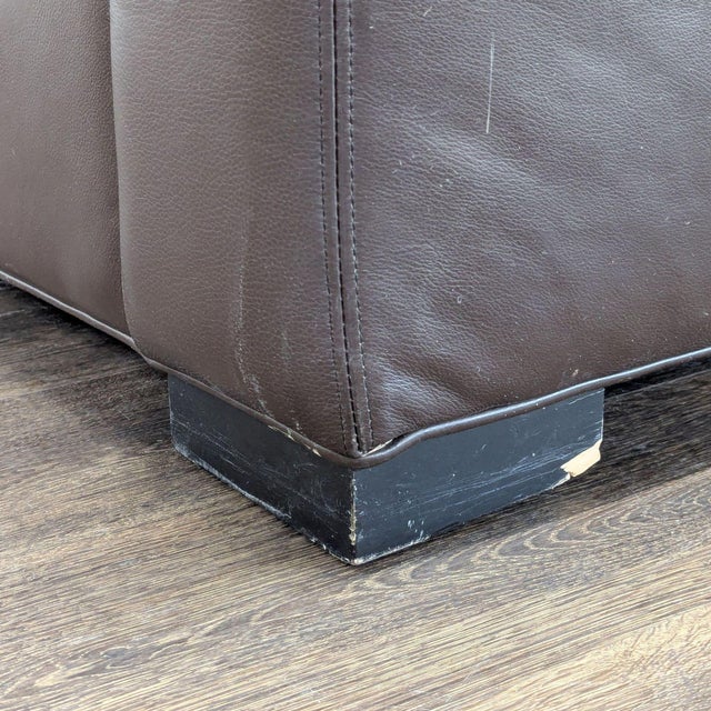 Room & Board Brown Leather Sleeper Sofa With Pull-Out Bed For Sale - Image 9 of 12