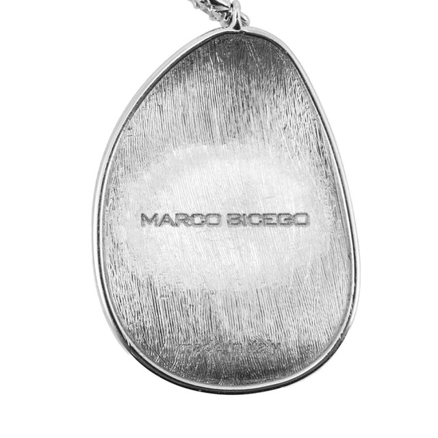 Marco Bicego Lunaria 18k White Gold 0.05ctw Diamond Petal Drop Dangle Earrings, A Pair For Sale - Image 4 of 8