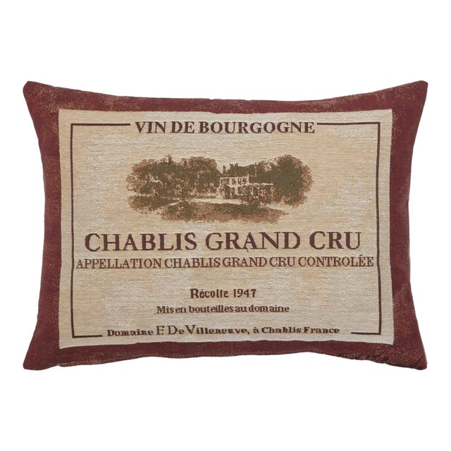 Chablis Grand Cru Cushion With Feather Filler - 33x46cm (13"x18") For Sale