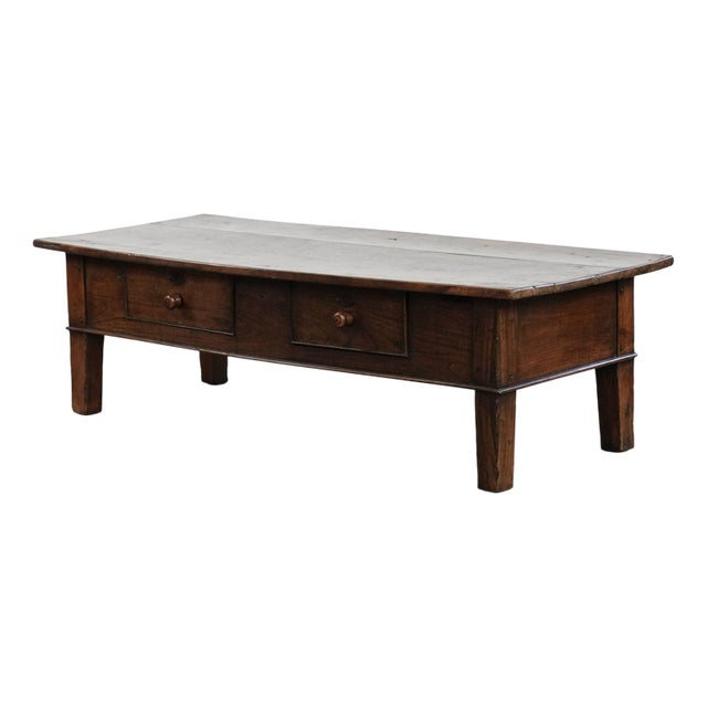 Antique Southern European Chestnut Coffee Table with Drawers, 18th Century For Sale