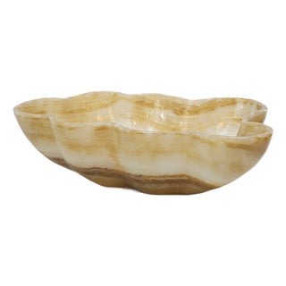 2020s Polished Caramel Onyx Bowl - One of a Kind For Sale