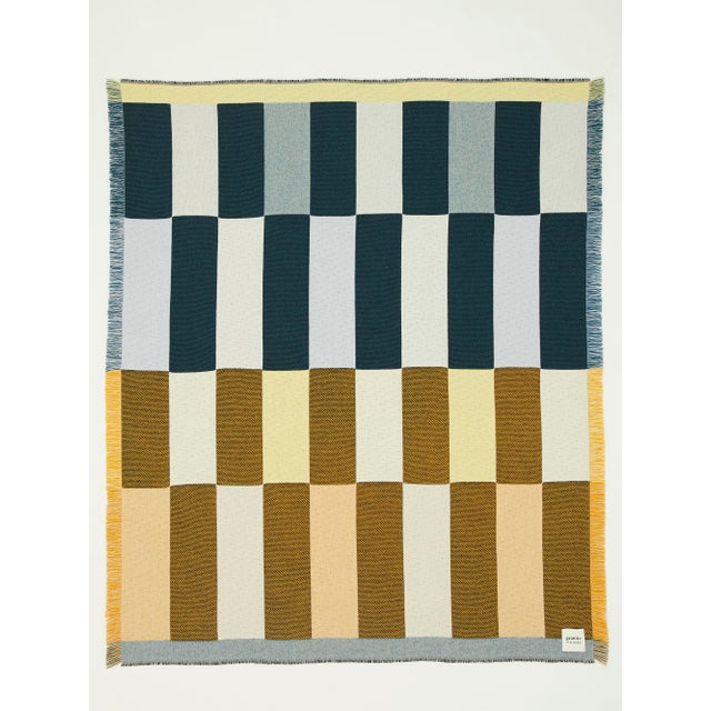 Early 21st Century Dash Blanket in Teal and Yellow by Granite + Smoke For Sale - Image 5 of 8