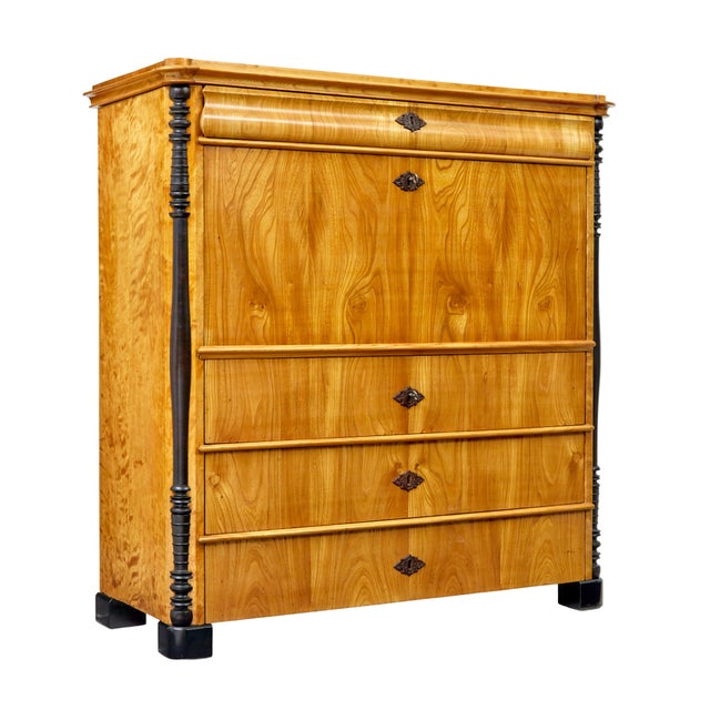 Swedish Elm and Birch Escritoire Writing Desk, 1870s For Sale - Image 14 of 14